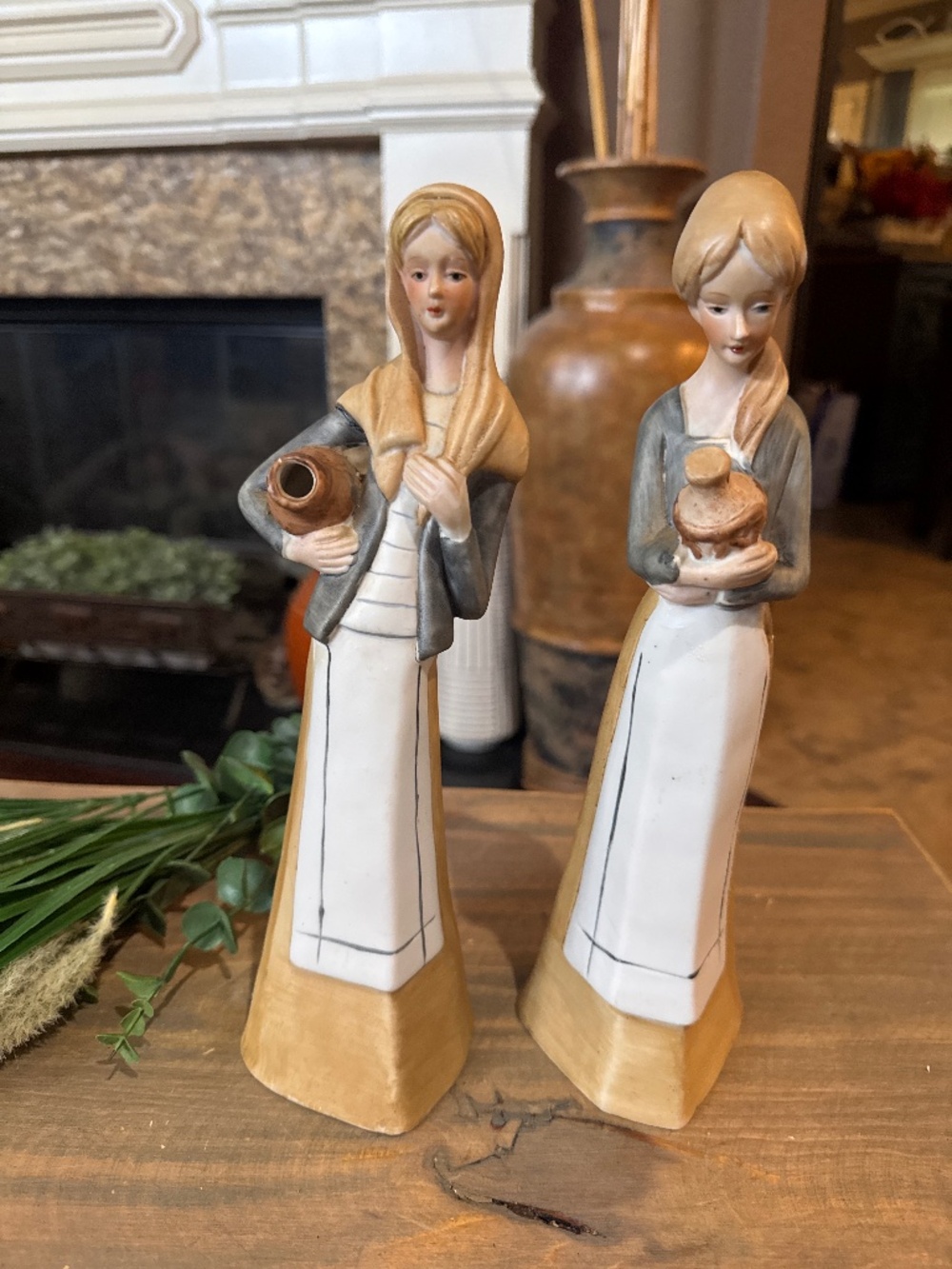 Two Vintage Ceramic Women Llado Era/Style Figurines